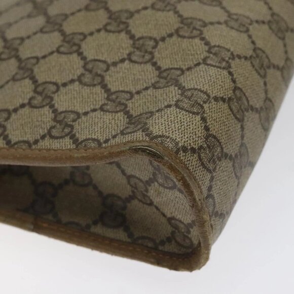 GUCCI GG Supreme Clutch Bag PVC Beige Gold 97 01 038 Auth 124397 - Picture 4 of 16
